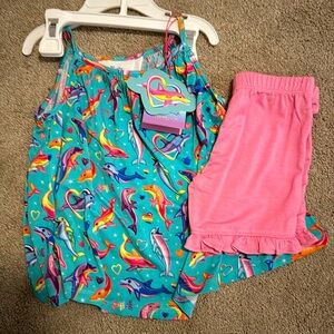 Posh Peanut/Lisa Frank Dancing Dolphins tank/shorts set